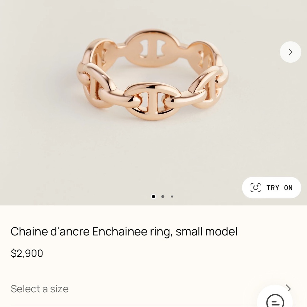 Hermes Enchaînée Link Ring in Rose Gold